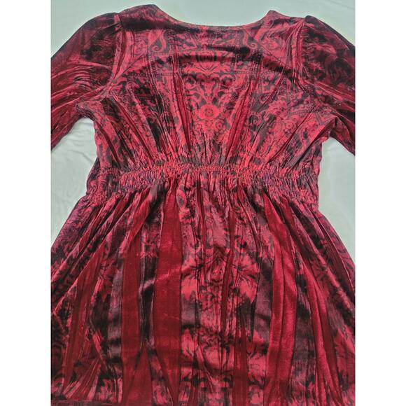 Y2k Apt 9 Velvet Babydoll Tunic Top Size XL Red Vamp Grunge Whimsigoth - Picture 9 of 9